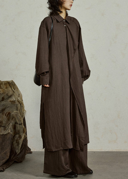 Luvik | Pitkä puuvillapaita avonaisilla napituspuolella ja frilloilla