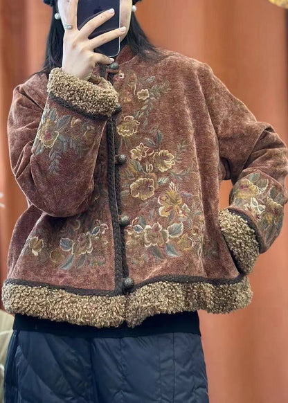 Luvik | Teddy False Fur Patchwork Takki Puuvill täytetty Korkea kaulus