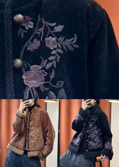 Luvik | Teddy False Fur Patchwork Takki Puuvill täytetty Korkea kaulus