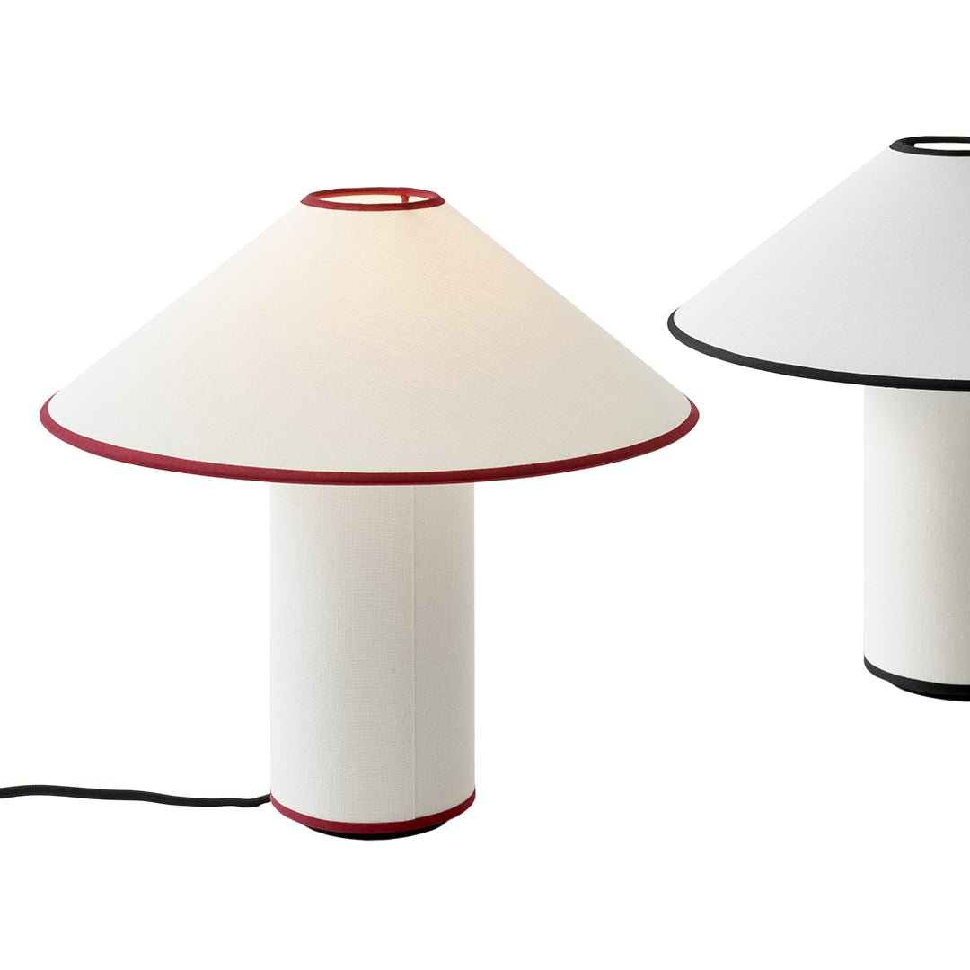 Bordlampe med tekstilskjerm – Lunara | Luvikno