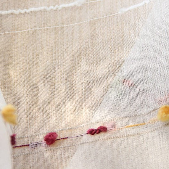 Fargerik stereoskopisk brodert gjennomsiktig gardin | Luvikno