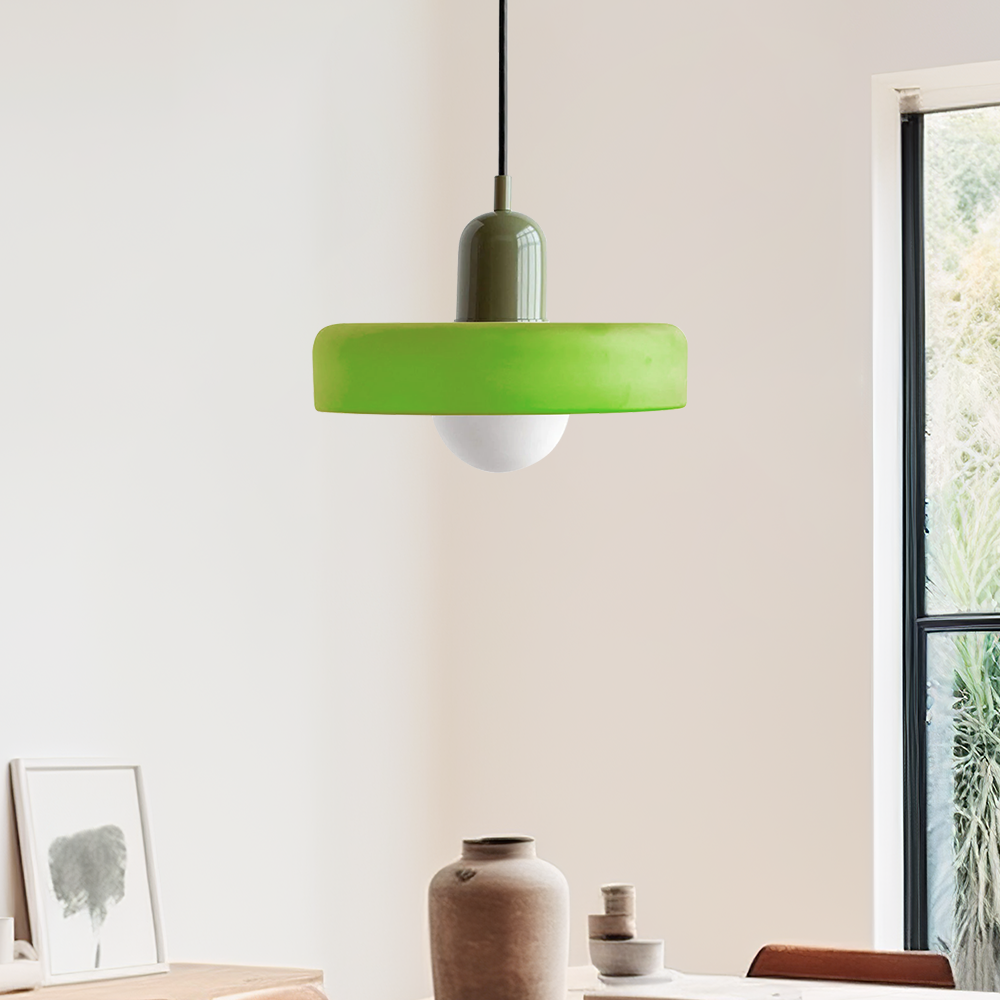 Bauhaus Inspirert Fargerik Glass Pendellampe Luvikno