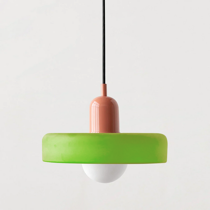 Bauhaus Inspirert Fargerik Glass Pendellampe Luvikno