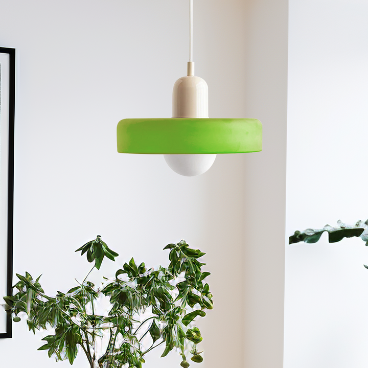 Bauhaus Inspirert Fargerik Glass Pendellampe Luvikno