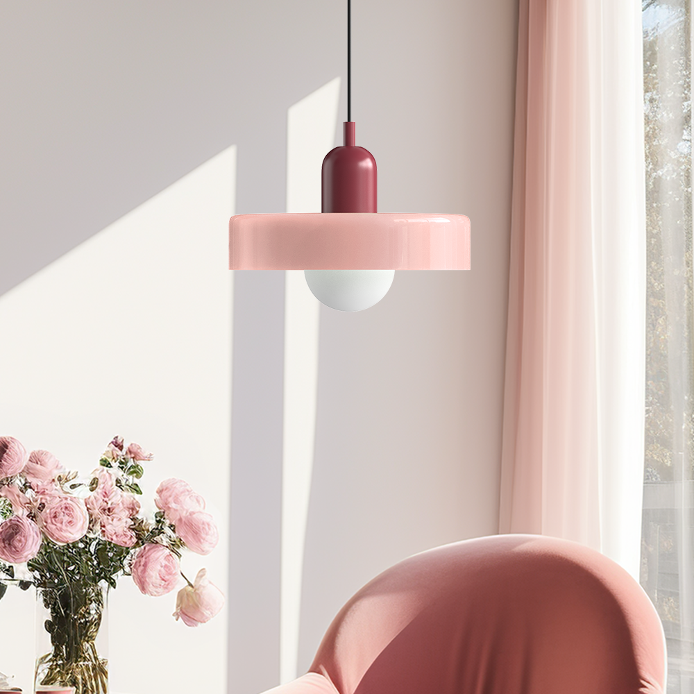 Bauhaus Inspirert Fargerik Glass Pendellampe Luvikno