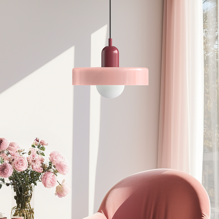 Bauhaus Inspirert Fargerik Glass Pendellampe Luvikno