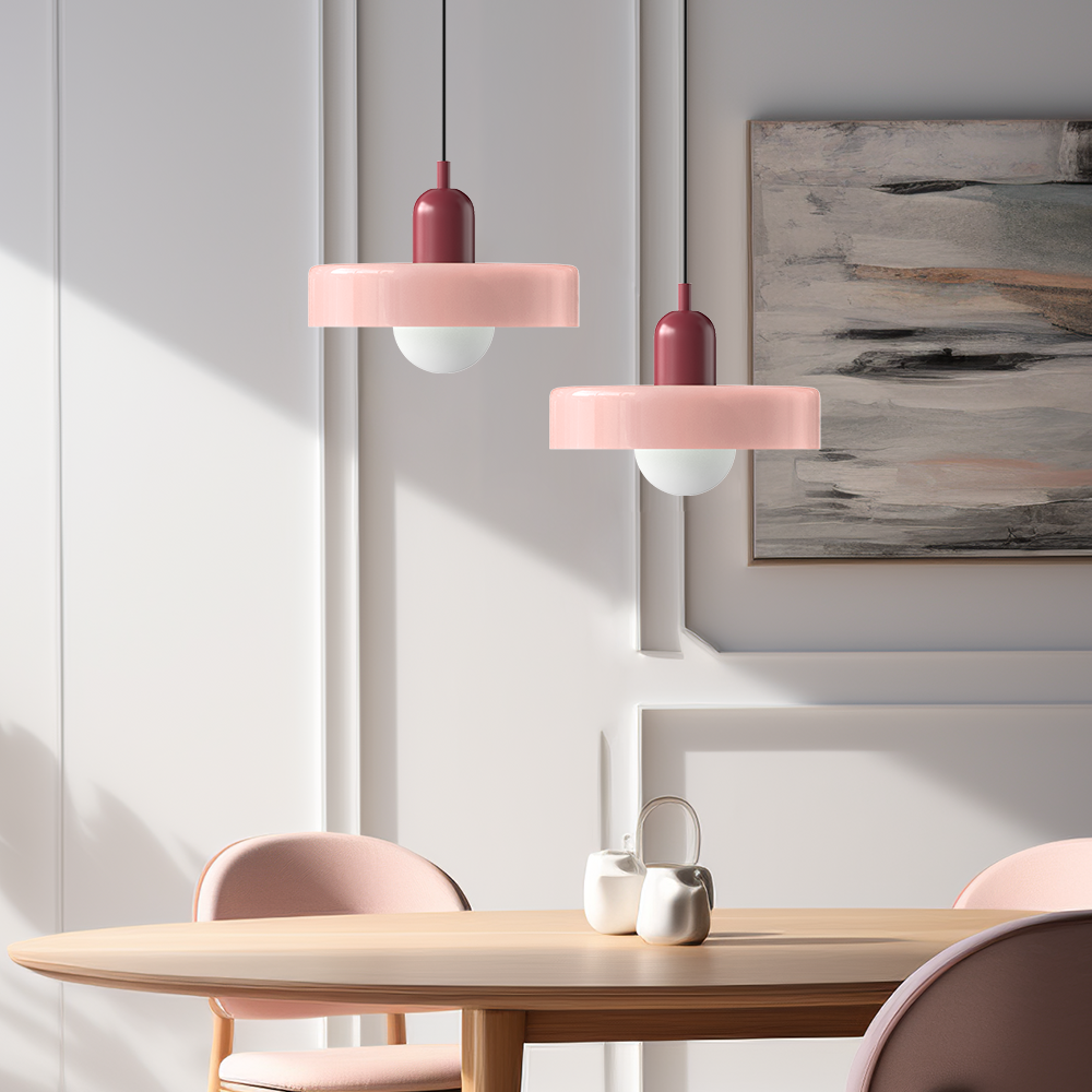 Bauhaus Inspirert Fargerik Glass Pendellampe Luvikno