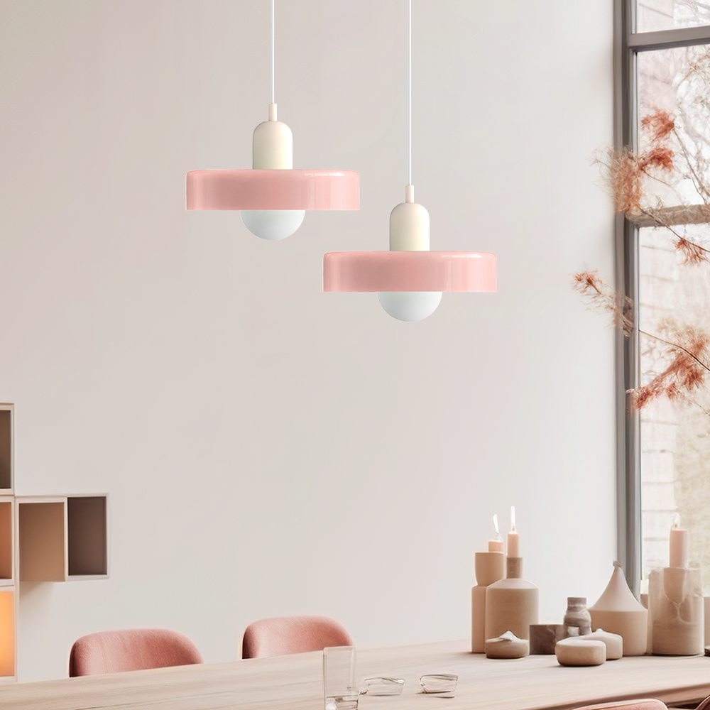 Bauhaus Inspirert Fargerik Glass Pendellampe Luvikno