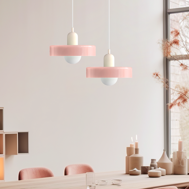 Bauhaus Inspirert Fargerik Glass Pendellampe Luvikno