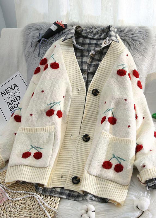 Luvik | vaaleat V-kauluksiset neuleliivit, rentomalliset neulepaidat