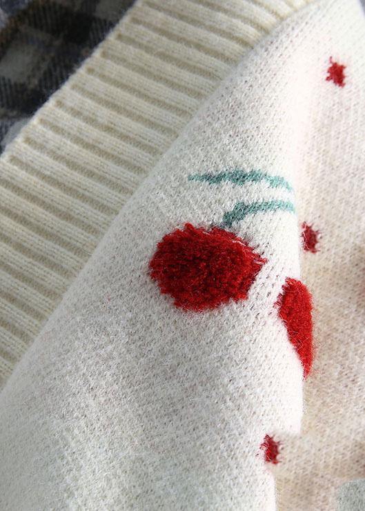 Luvik | vaaleat V-kauluksiset neuleliivit, rentomalliset neulepaidat