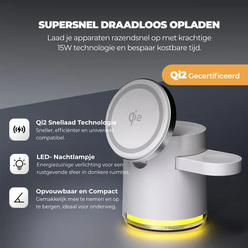 Luvikno | LuxDock Elite Ladingstasjon | Luksus alt-i-ett-løsning for Apple- og Android-enheter