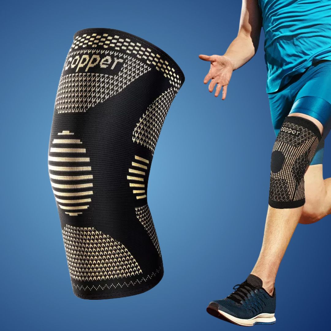 CopperFlex Kneebånd med kompresjon | for smertelindring - støtte - mobilitet - perfekt for utøvere, arthritis, seniorer og skadegjenoppretting Luvikno