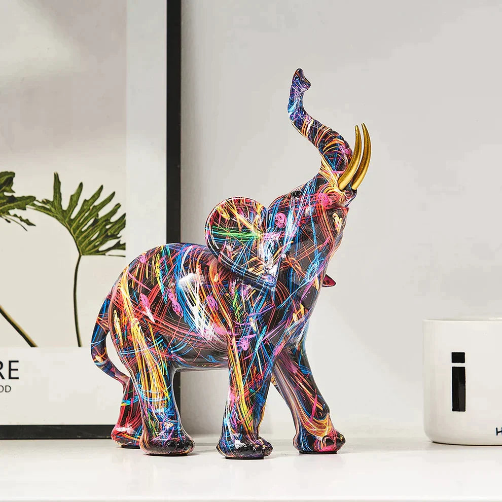 VibrantTrunk – Moderne Elefant Kunst Skulptur Skålift