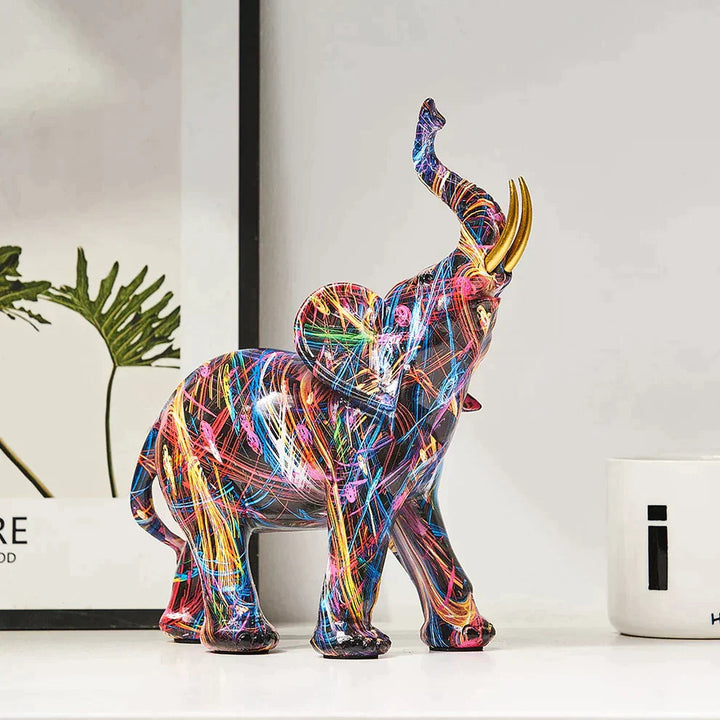 VibrantTrunk – Moderne Elefant Kunst Skulptur Skålift