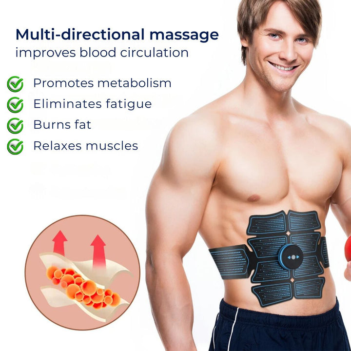 CorePulse Abdomenal Elektrisk Muskelstimulator | Belte for Muskeltoning - Magefettapning - Post-treningsgjenoppretting og Smertelindring Luvikno