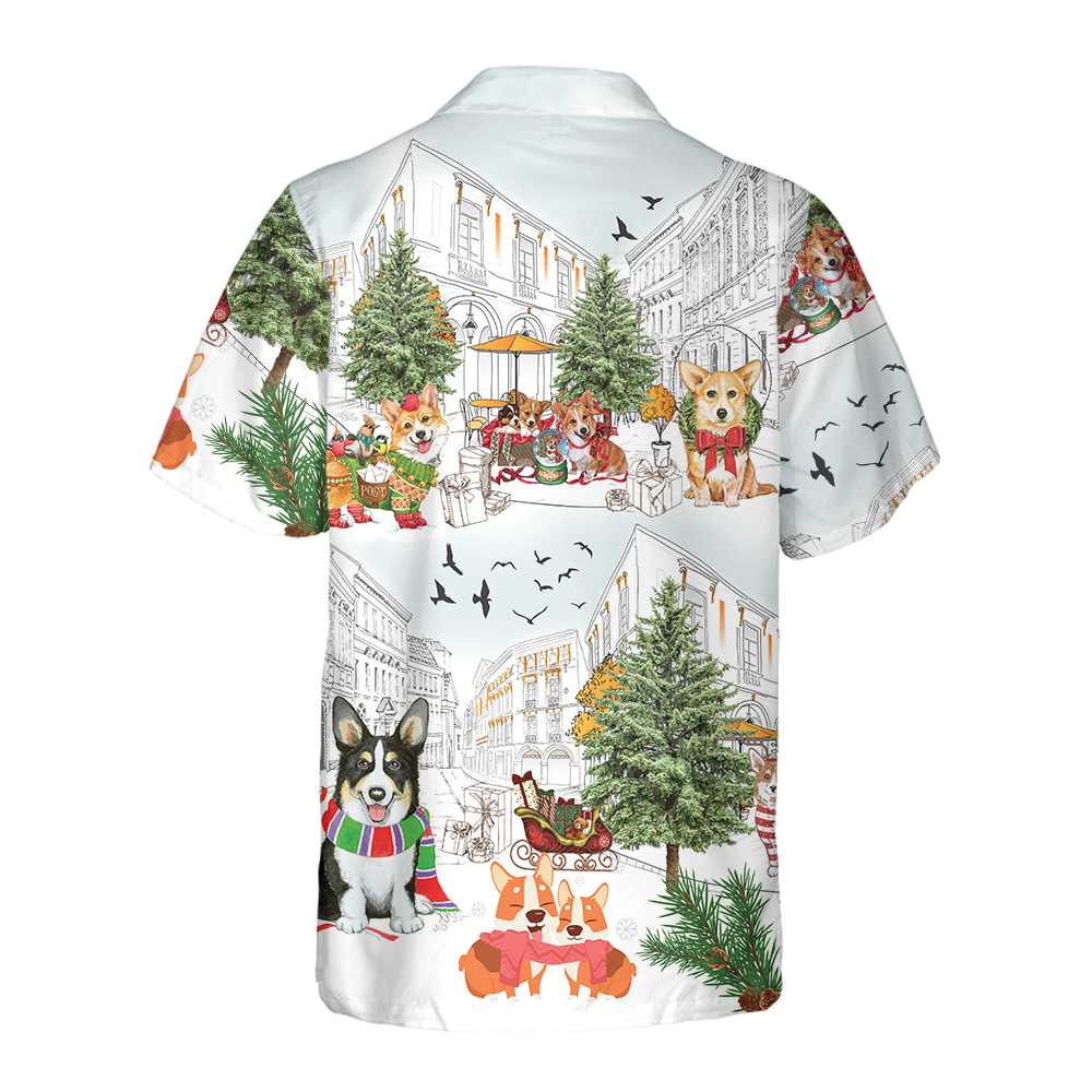 Luvik | Corgit Jul Hawaiian T-skjorte, Corgi Julegenser for Menn & Kvinner, Best Julegave