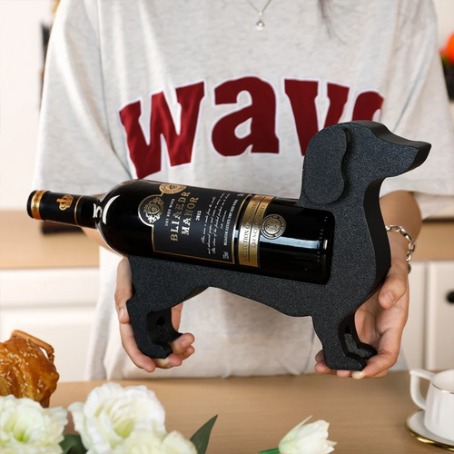 Luvikno | Vinflaskeholder Dachsund CorkHound | Original Design | Solid & Dekorativ | For 375–500 ml