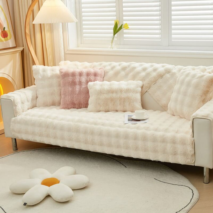Koselig Plush Enfarget Rutsjefri Sofa Trekk for Komfort | Luvikno