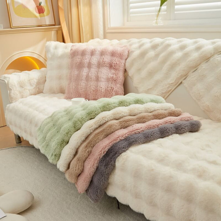 Koselig Plush Enfarget Rutsjefri Sofa Trekk for Komfort | Luvikno