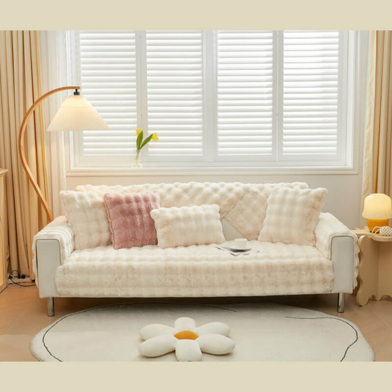 Koselig Plush Enfarget Rutsjefri Sofa Trekk for Komfort | Luvikno
