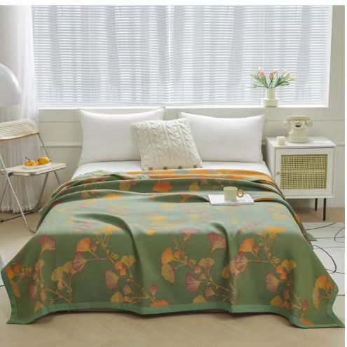 COTTON REVERSIBLE QUILTED BEDCOVER + Matchende Putetrekk - Alt-i-ett Sett Luvikno
