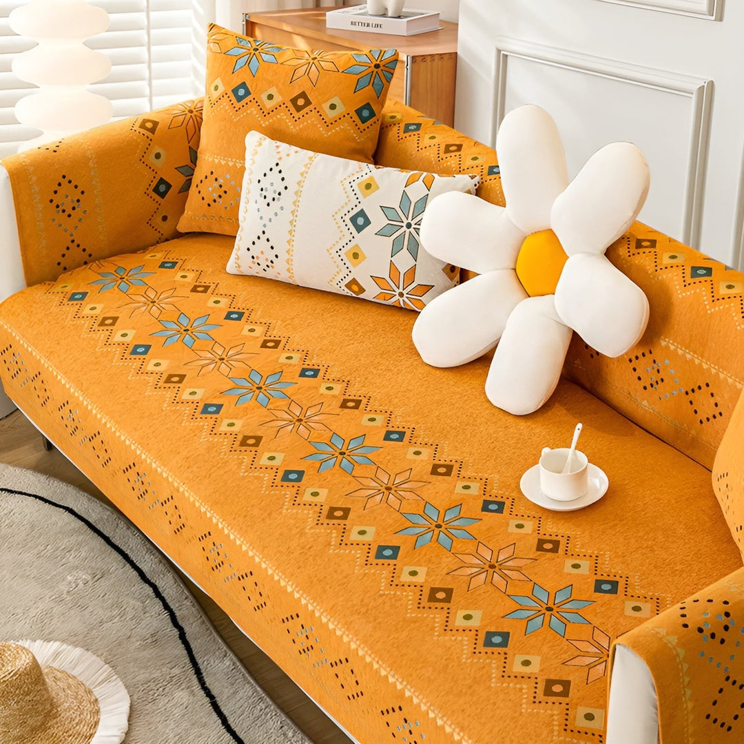 Boho Style Sofa Cover – Elastisk & Brukbar Hele Året | Beskytter og Gir Et Nytt Utseende | Luvikno