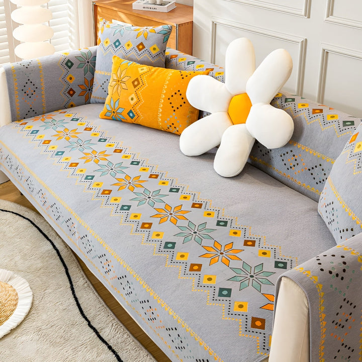 Boho Style Sofa Cover – Elastisk & Brukbar Hele Året | Beskytter og Gir Et Nytt Utseende | Luvikno