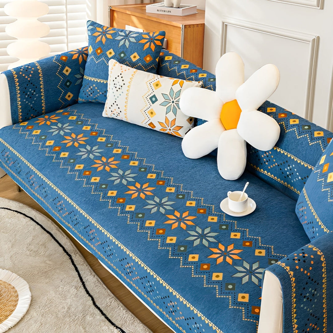 Boho Style Sofa Cover – Elastisk & Brukbar Hele Året | Beskytter og Gir Et Nytt Utseende | Luvikno