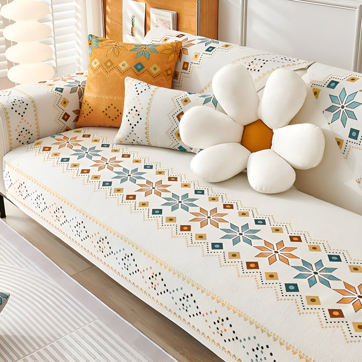 Boho Style Sofa Cover – Elastisk & Brukbar Hele Året | Beskytter og Gir Et Nytt Utseende | Luvikno