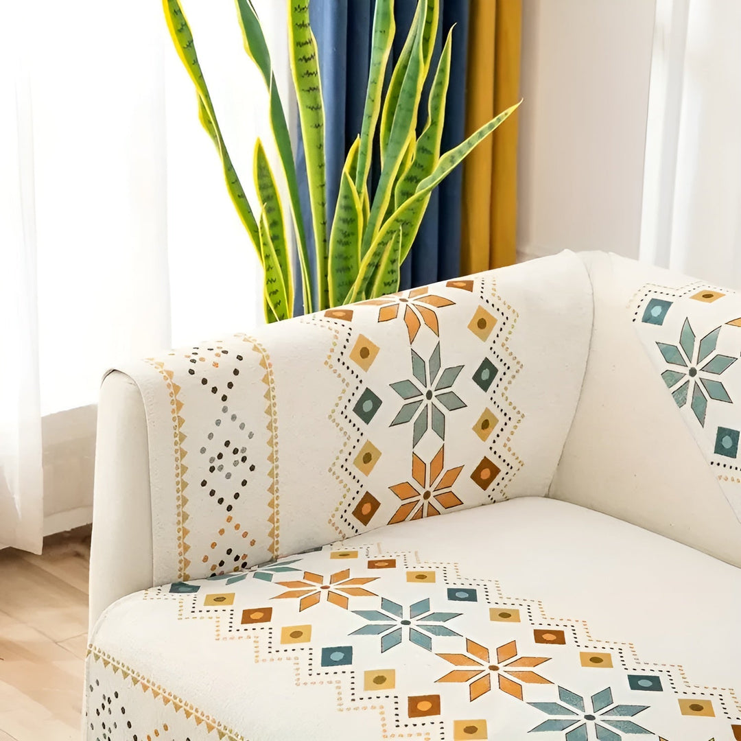 Boho Style Sofa Cover – Elastisk & Brukbar Hele Året | Beskytter og Gir Et Nytt Utseende | Luvikno