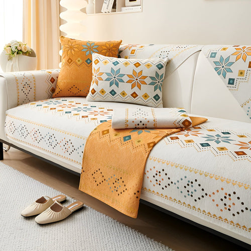 Boho Style Sofa Cover – Elastisk & Brukbar Hele Året | Beskytter og Gir Et Nytt Utseende | Luvikno