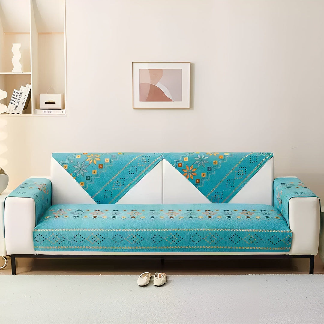 Boho Style Sofa Cover – Elastisk & Brukbar Hele Året | Beskytter og Gir Et Nytt Utseende | Luvikno