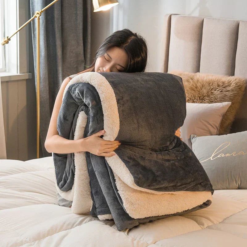 Luvikno | CozyNest Vendbar Ullteppe – Flanell & Cashmere Varmt Teppe for Vinter