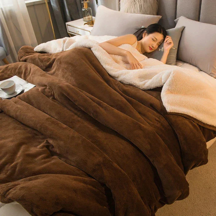 Luvikno | CozyNest Vendbar Ullteppe – Flanell & Cashmere Varmt Teppe for Vinter