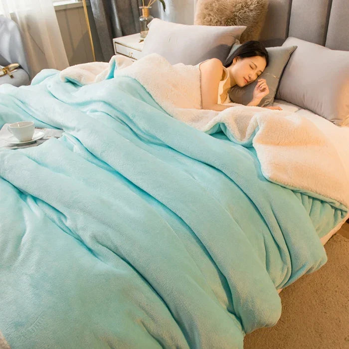 Luvikno | CozyNest Vendbar Ullteppe – Flanell & Cashmere Varmt Teppe for Vinter