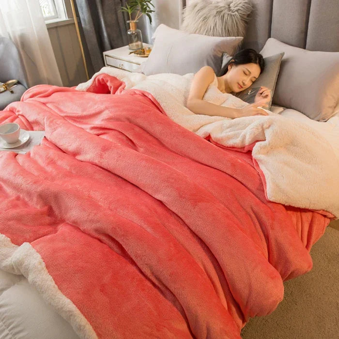 Luvikno | CozyNest Vendbar Ullteppe – Flanell & Cashmere Varmt Teppe for Vinter