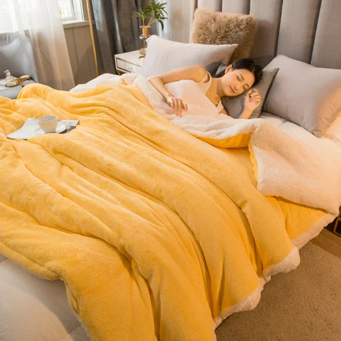 Luvikno | CozyNest Vendbar Ullteppe – Flanell & Cashmere Varmt Teppe for Vinter