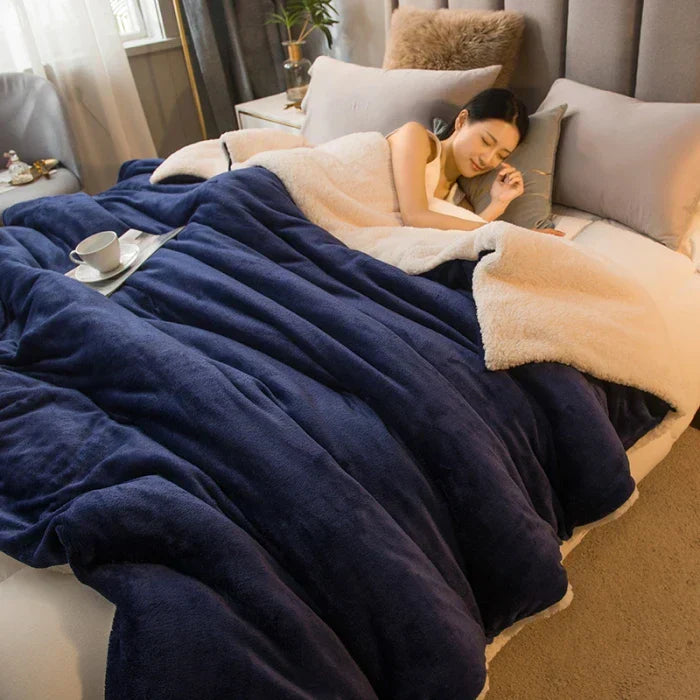 Luvikno | CozyNest Vendbar Ullteppe – Flanell & Cashmere Varmt Teppe for Vinter