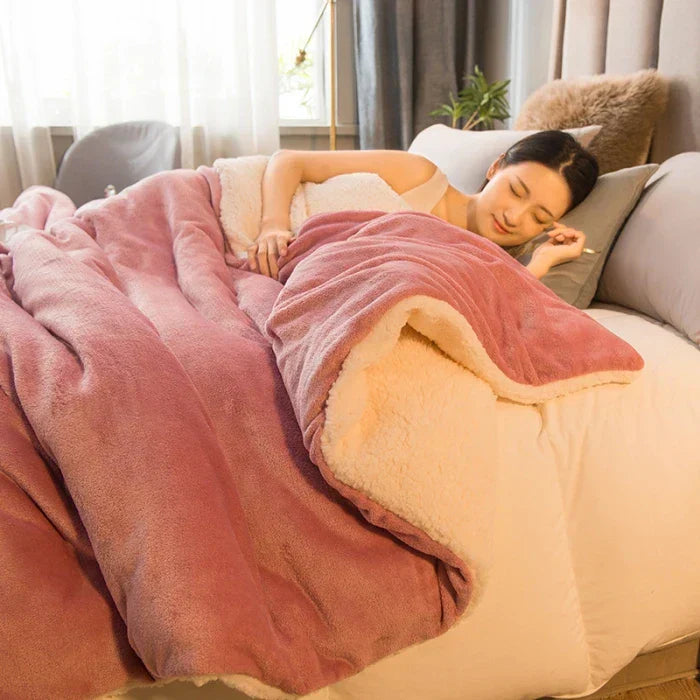 Luvikno | CozyNest Vendbar Ullteppe – Flanell & Cashmere Varmt Teppe for Vinter