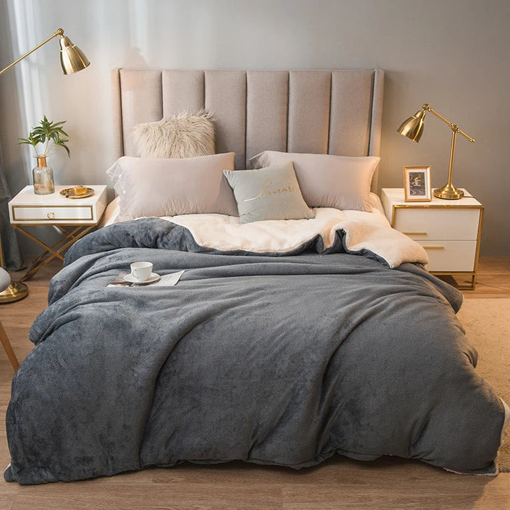 Luvikno | CozyNest Vendbar Ullteppe – Flanell & Cashmere Varmt Teppe for Vinter