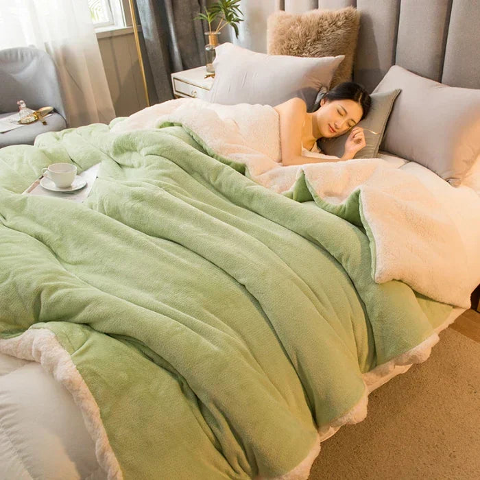 Luvikno | CozyNest Vendbar Ullteppe – Flanell & Cashmere Varmt Teppe for Vinter