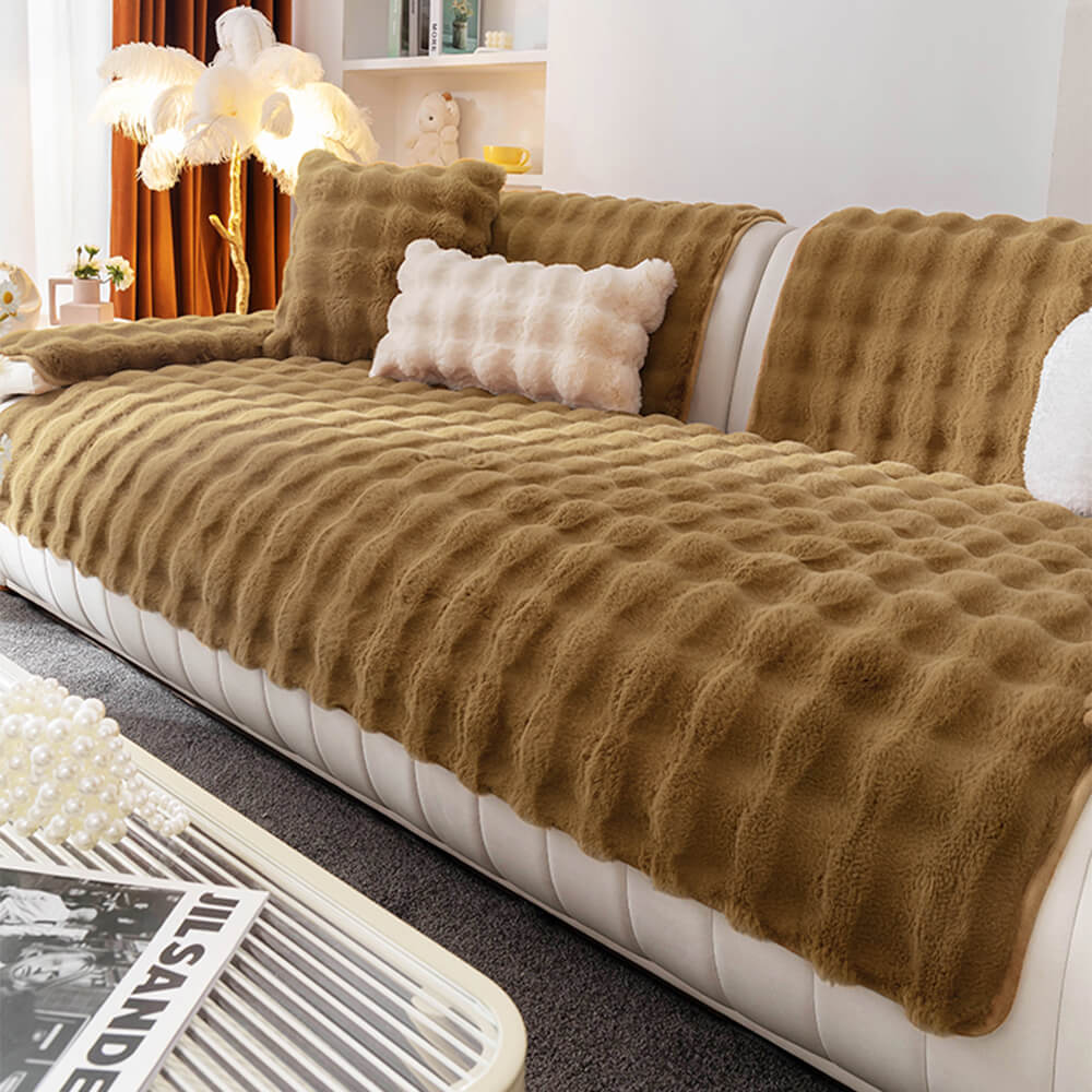 Koselig Plush Enfarget Rutsjefri Sofa Trekk for Komfort | Luvikno
