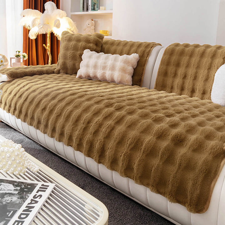 Koselig Plush Enfarget Rutsjefri Sofa Trekk for Komfort | Luvikno