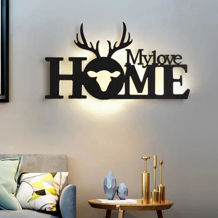 Moderne LED-bokstavlampe for veggmontering – dekorativt lys for stue og kontor | Luvikno
