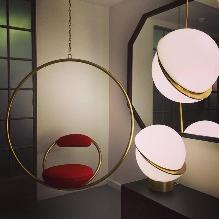 Luvikno | CielCourbe Lampe - Luksuriøs Måneskinn Pendellampe laget av Akryl og Messing
