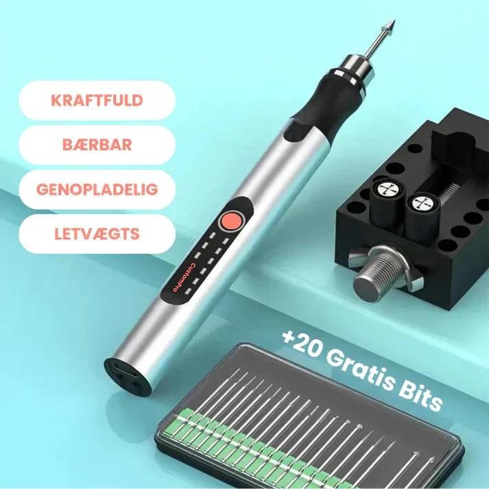 Graveringspenn - egnet for nybegynnere - brukervennlig og intuitiv - 200g. - Inkluderer USB-C hurtigladerkabel - Vekkerklokke | Luvikno