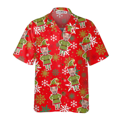 Luvik | Mukautettu jouluhawaiipaita henkilökohtaisella noidan kasvoilla, vihreä noidan paita, mukautettu joululahja