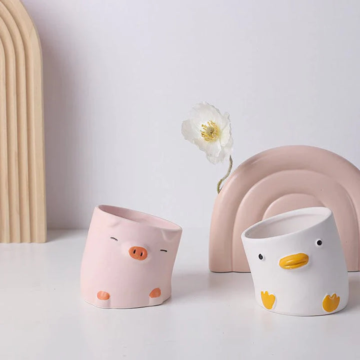 Søt tegneserie dyre blomsterpotte Luvikno