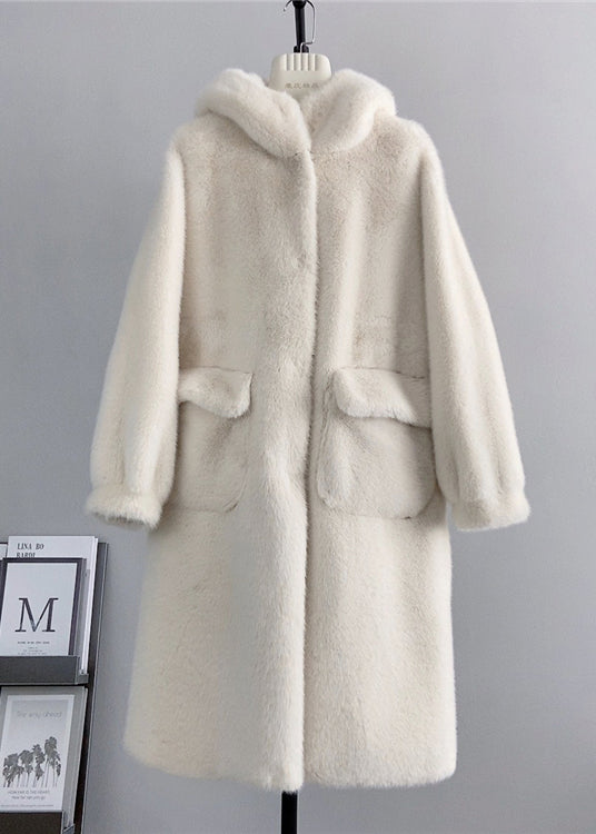 Luvik | Lys rosa Hette Med Lommer Mink Cashmere Jakker Vinter
